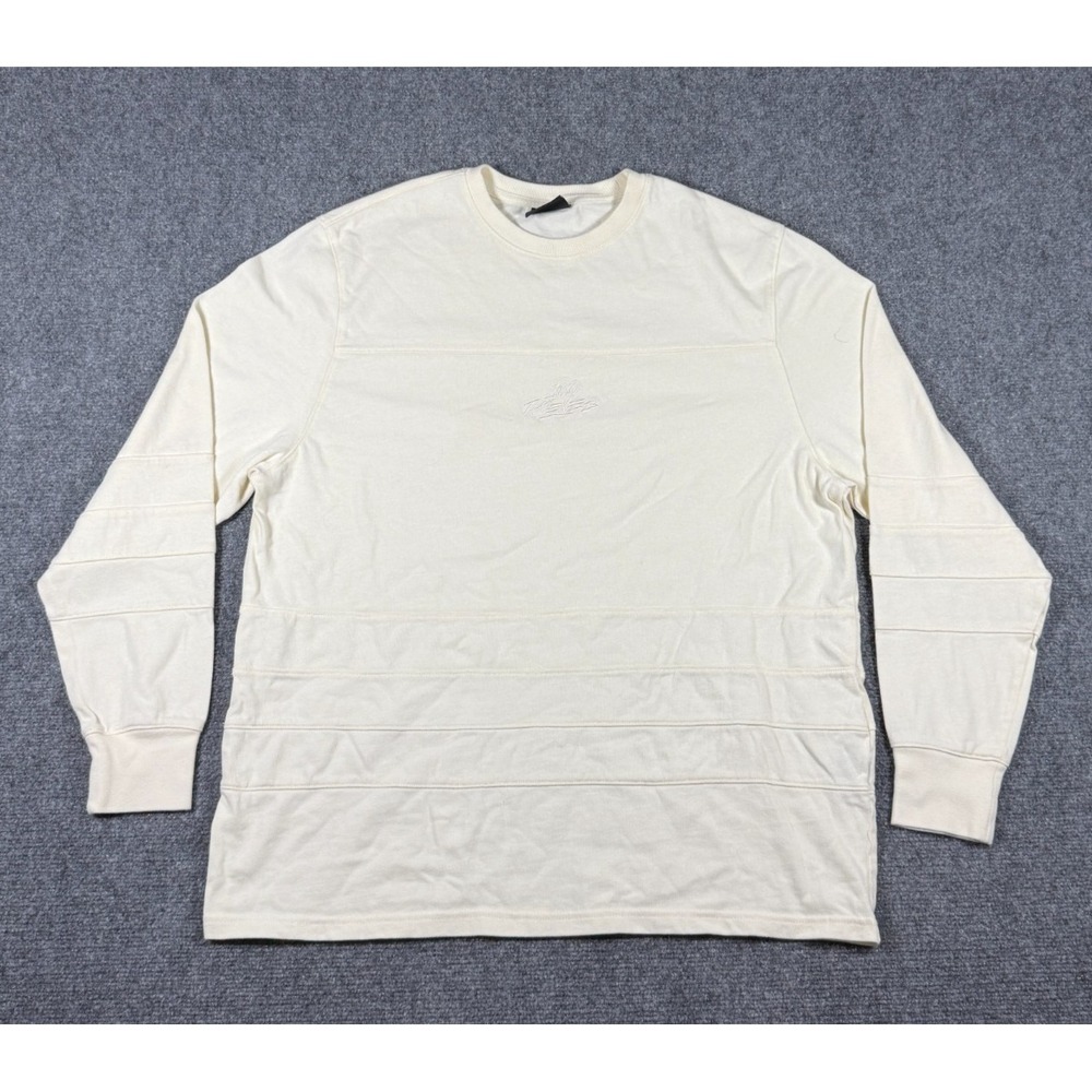 100 Thieves Foundations SS'24 Hockey Long Sleeve Sweatshirt Cream Oversized M